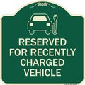 Signmission Reserved for Recently Charged Vehicle W/ Graphic Heavy-Gauge Aluminum Sign, 18" x 18", G-1818-23178 A-DES-G-1818-23178
